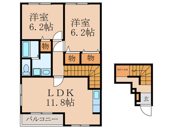 ﾘﾊﾞｰｻｲﾄﾞ広徳の物件間取画像